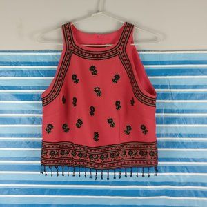 Decorated Camisole Boho blouse with beading embroidery size 10